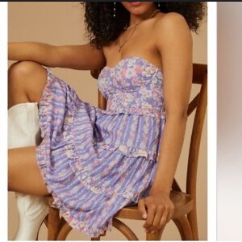 Altar'd State Purple Floral Mini Dress